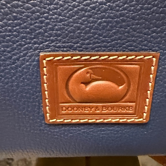 Dooney & Bourke Blue and Brown Leather Tote Bag - Picture 3 of 9